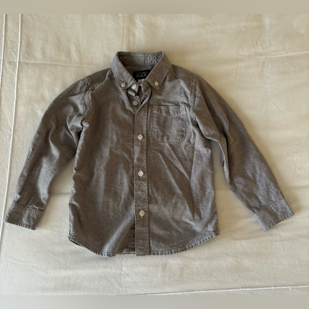 Children’s Place boys gray button down long sleeve 4T